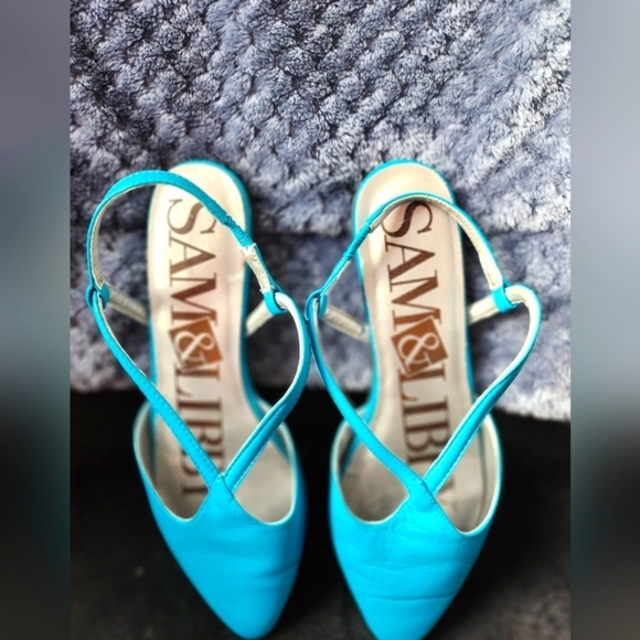 Sam & Libby Turquiose Pointed Toe Flats size 5.5 - Picture 1 of 6